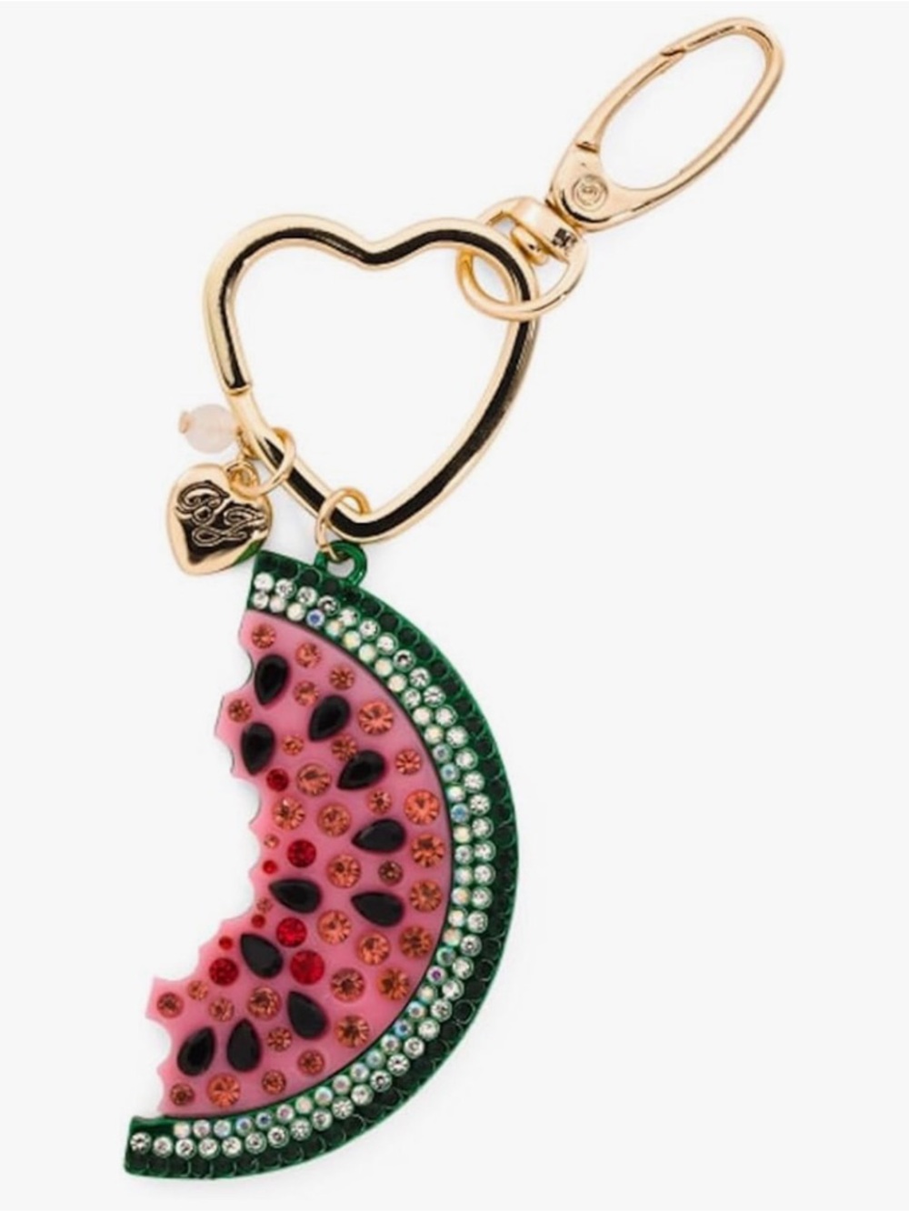 Betsey Johnson Pink & Green Watermelon Slice Keychain Card Holder Charm